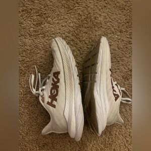 White and copper hokas